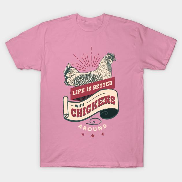 T Shirt Women Life Is Better With Chickens Around Harajuku Print Kawaii Tshirt Summer Short Sleeve Female T-Shirt Top Tee