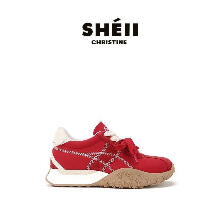 Su Yinyin Has the Same Small Height Increase of 8cm Popcorn Platform Casual Forrest Gump Shoes Round Head Double Shoelaces German Training Shoes