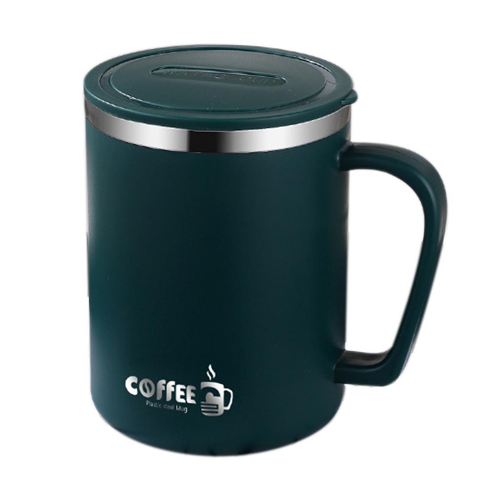 Double Wall Coffee Cup Mug Insulated Anti Scalding Water Cup With Handle Portable 304 Stainless Steel Drinking Cup