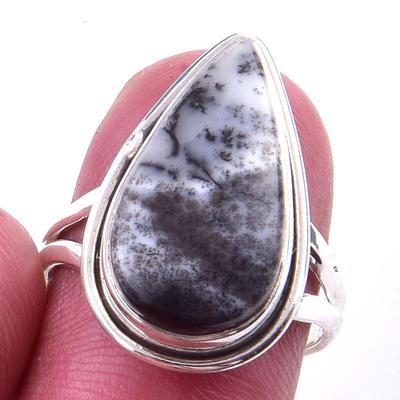 Natural Dendrite Opal Gemstone Handmade 925 Solid Sterling Silver Ring S.6 V2i68