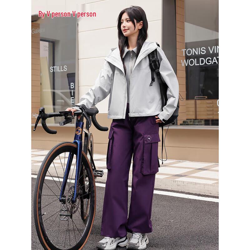 YAYA Women's 2025 Outdoor Warm Thick Down Straight-Leg Cargo Pants