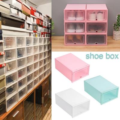 PP Material Transparent Shoes Box Dustproof Minimalist Design Drawer Shoe Box Stackable Shoe Storage Organizer for Household Use