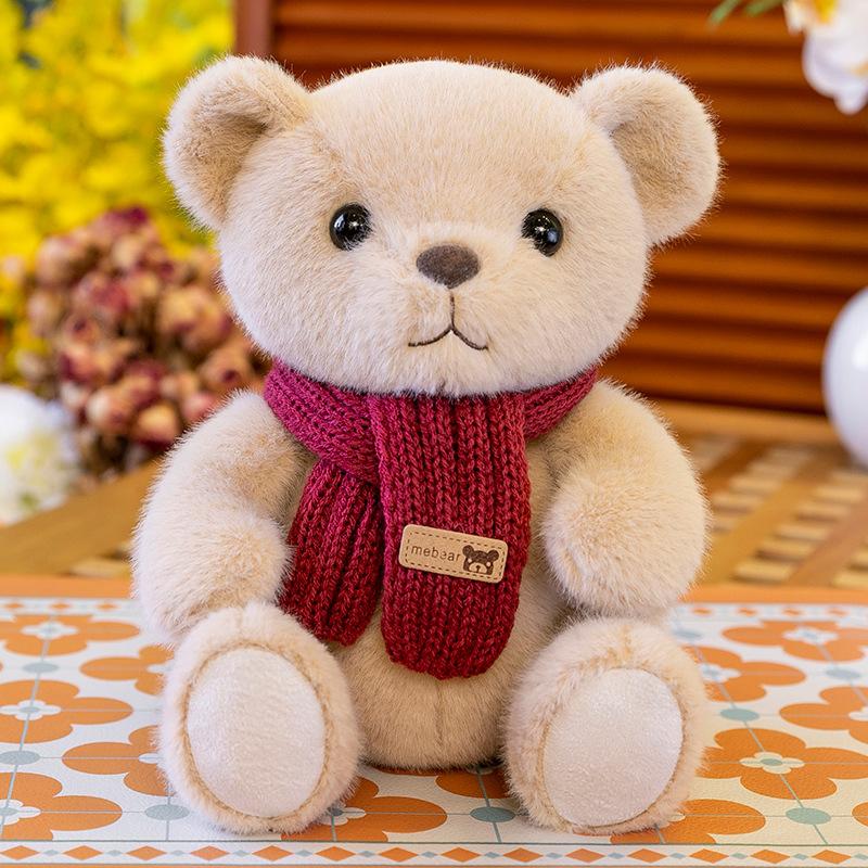 Desenho Animado Bonito Cachecol Urso Boneca Desenho Animado Panda Pequeno Brinquedo de Pelúcia 8 Polegadas Boneca Máquina de Pegar Presente