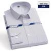Men's Korean Style White Cotton Long Sleeve Shirt - Formal Business Attire for Middle-Aged & Young Professionals.