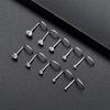 10Pcs Stainless Steel Screw Shaped Nose Studs Rings Square Round CZ Nose Ring Labret Nose Piercing Jewelry Silver Tone
