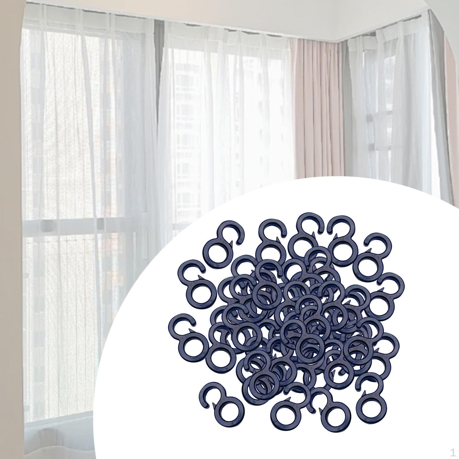 

50 шт. Подвесные крючки для палатки, Кольца для душевой занавески, Многоразовые застежки, Зажимы для навеса 8 Open Shape