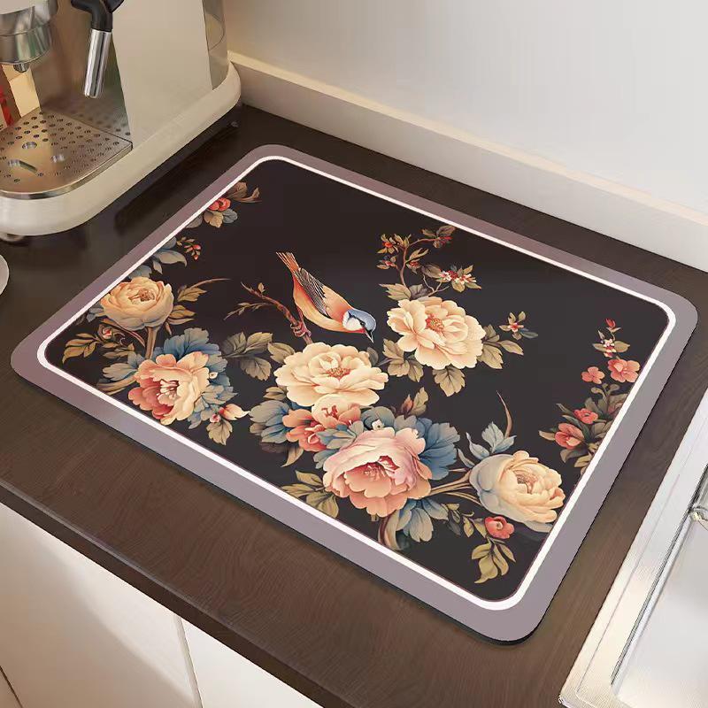 

Абсорбирующий Нескользящий Коврик из Диатомовой Земли в Ретро Стиле: Универсальный для кухни, столовой и ванной комнаты 30x40 cm