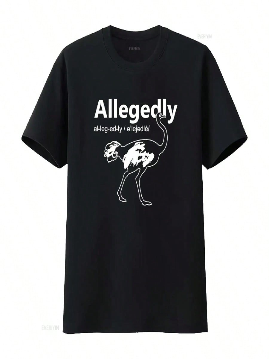 Letterkenny Allegedly Ostrich T Shirt Vintage Washed Stretched Unisex Soft Homme Slightly Streetwear Comfortable Stylish S разноцветный