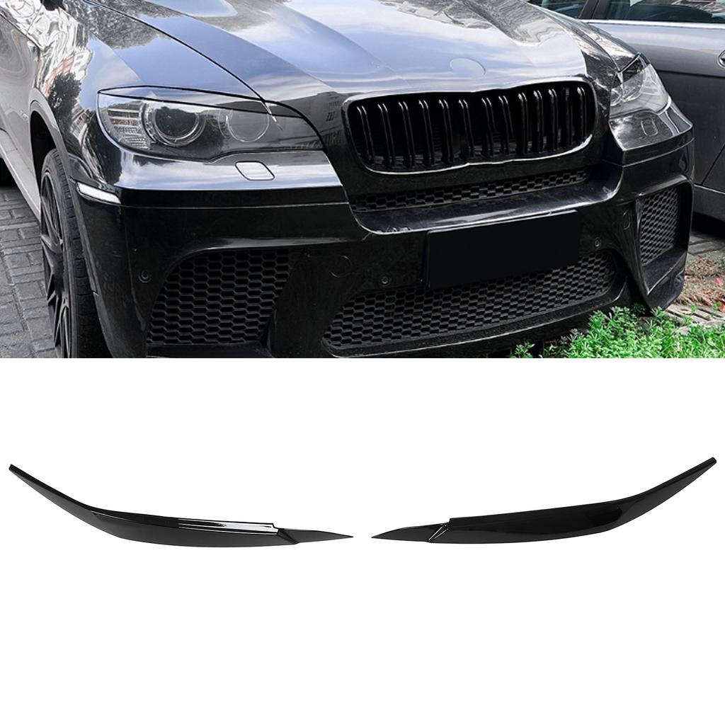 1 Pair Headlight Eyebrow Decorative Trim Left Right Headlamp Eyebrow Strip Trim for X6 E71 2008 to 2014