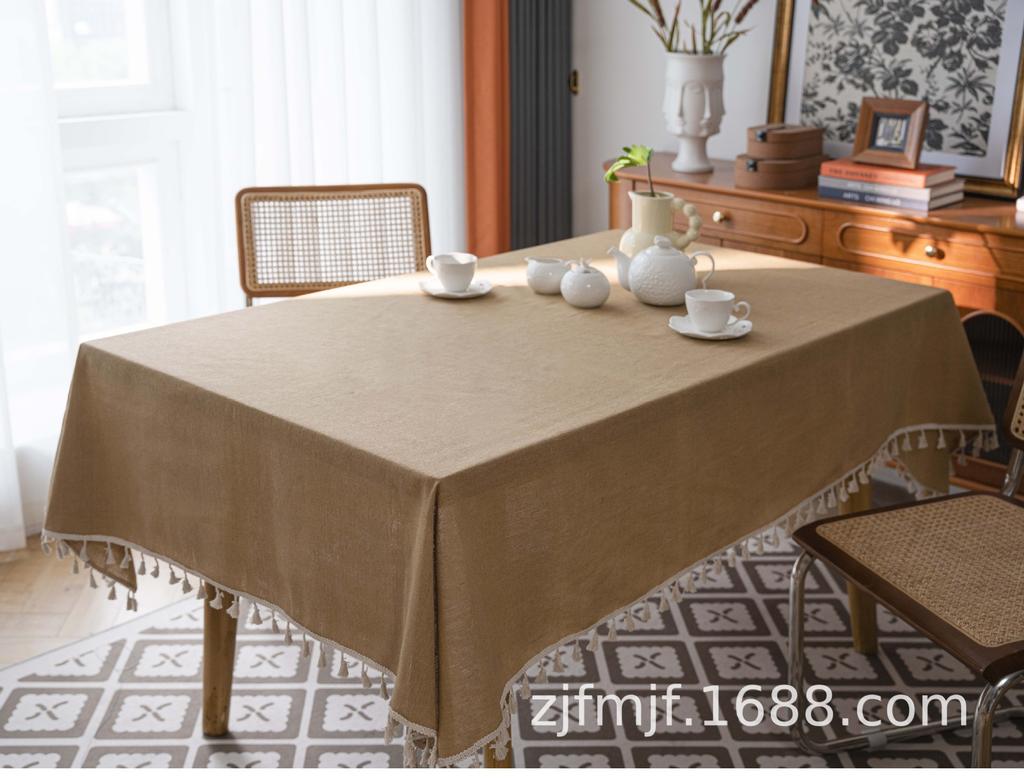 Cloth Dad Solid Color Cotton And Linen Wind Flow Su Tablecloth Household Rectangular Dining Table Cloth Coffee Table Cloth Direct Supply