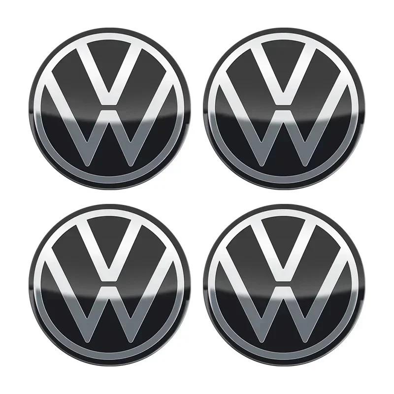 4pcs 56mm 60mm 65mm 70mm 75mm Car Wheel Center Hub Cap Sticker For Volkswagen VW CC GTI Polo Golf Touareg Passat Magotan Tiguan zd7