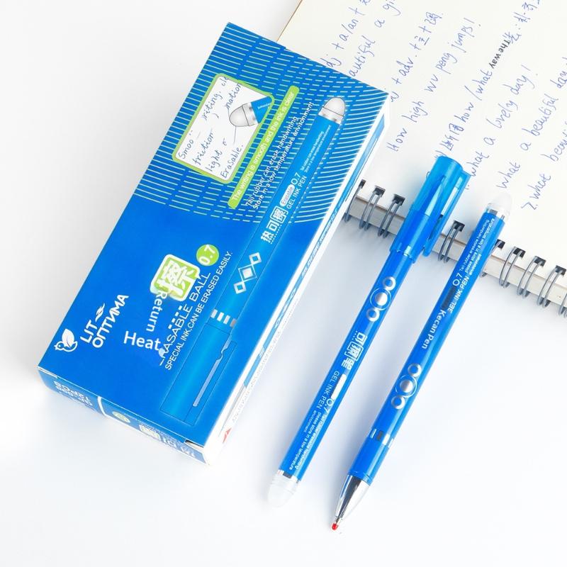 12Pcs Heat Erasable Pen Set 0.7Mm Erasable Gel Pens Bullet Nib Colored Gel Pen Smooth Writing School Office Stationery Supplies