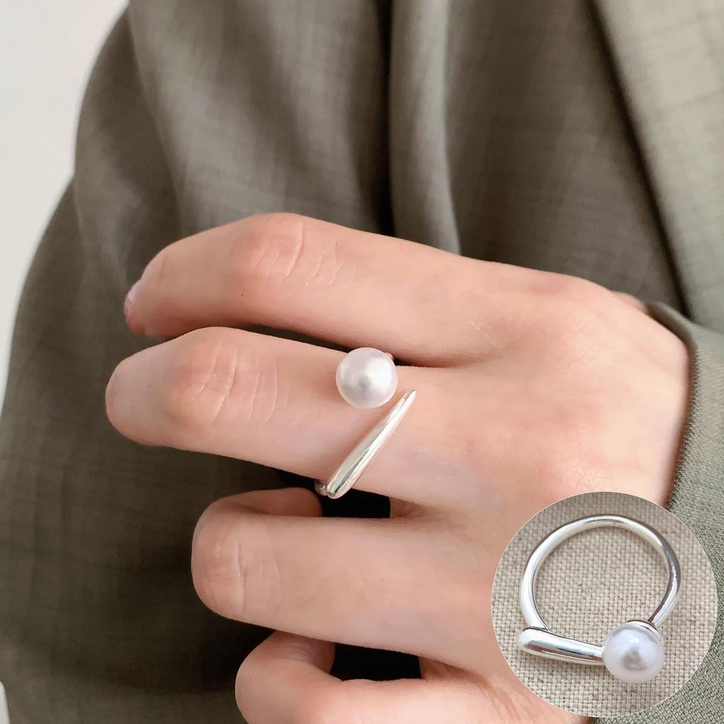 French Vintage Red Oval Women's 925 Silver-Plated Adjustable Ring - Korean Style Influencer Chic