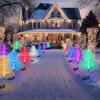 7-Color Solar Lawn Light 5-Layer Christmas Tree Lights LED Courtyard Landscape Lights Waterproof Street Decorative Lights
