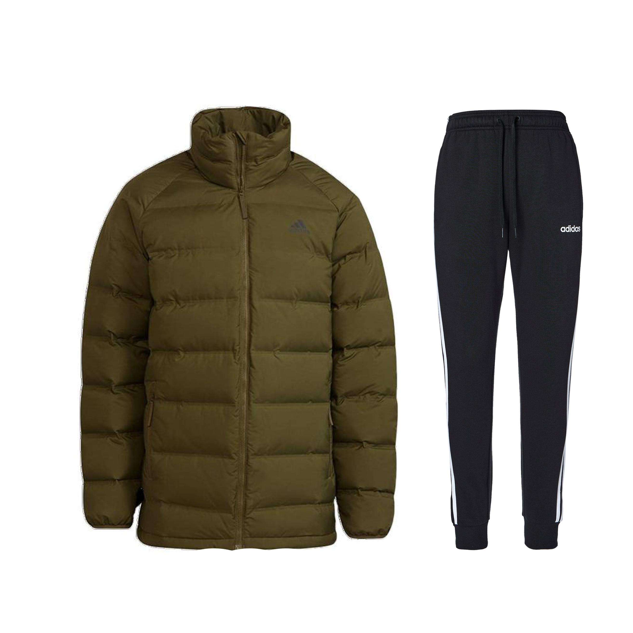 

Adidas Lightweight Solid Color Stand Collar Long Sleeve Mid Waist Tied Pants Casual Sports Suit Men suit GT9197+DQ3095 S