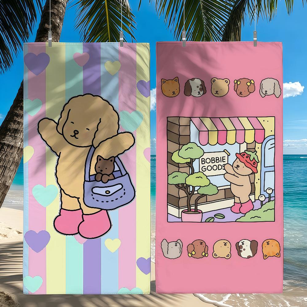 B-Bobbie G-Goods Cartoon Cute Towel Quick Drying Beach Towels Are Suitable For Swimming Pools Camping Yoga And The Gym