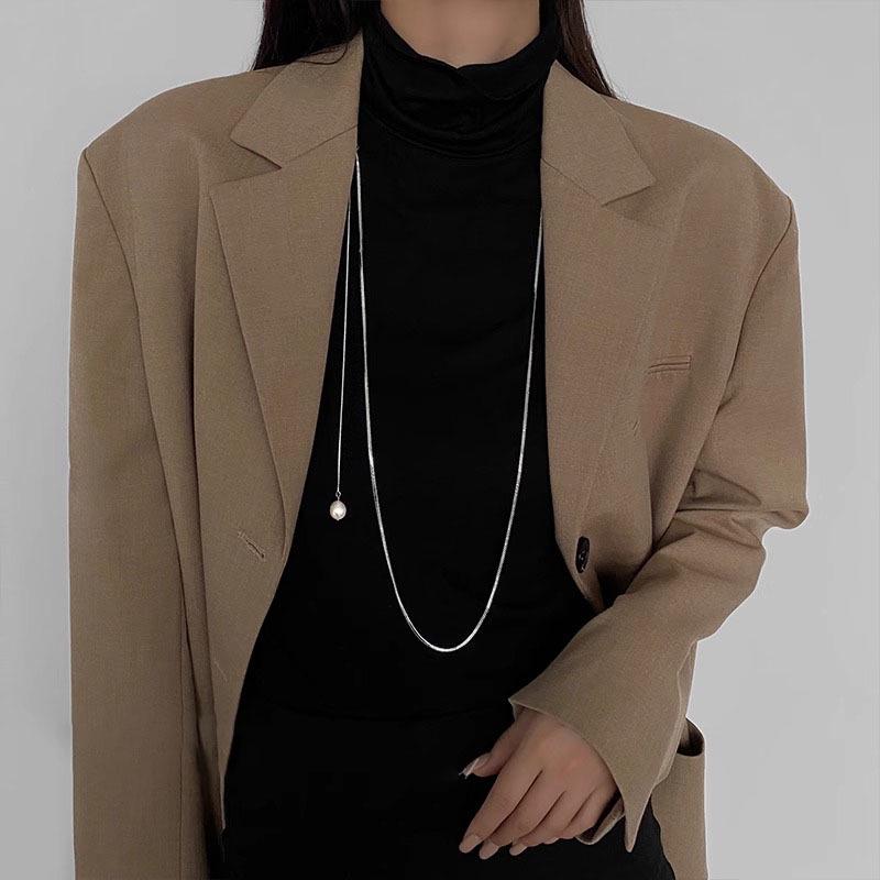 Women's Pearl Snake Bone Chain Necklace – Cold Style Hip Hop Clavicle Accessory