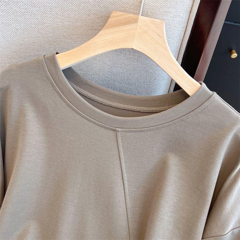 Round Neck Irregular Zipper Slit Top for Women with Summer Temperament