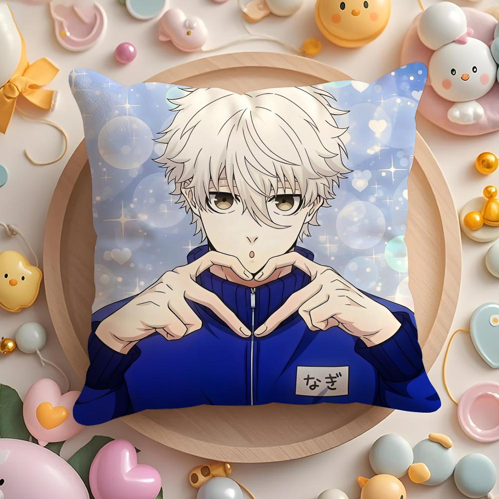 BLUE Anime L-LOCK Cushion Cover Home & Car Multi-Scene Pillow Cover - Reversible, Soft & Durable for Daily Use