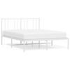 vidaXL Bed Frame with Headboard Metal White 160x200 Cm