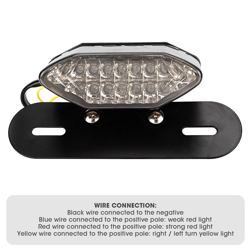 Universal Vintage Motorcycle LED Tail Light Turn Signal Lamp Taillight Fits for YamahaSmoking