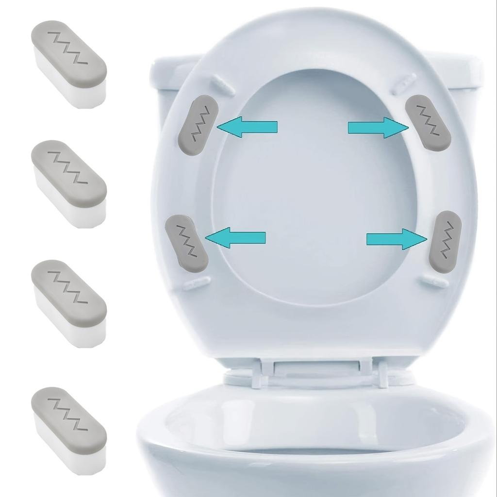 4 pezzi Paracolpi per Sedile del WC, Paracolpi per Sedile Bidet con Forte Ammortizzatore e Funzione Adesiva per Attacco Bidet, Mantieni il Tuo Sedile del WC