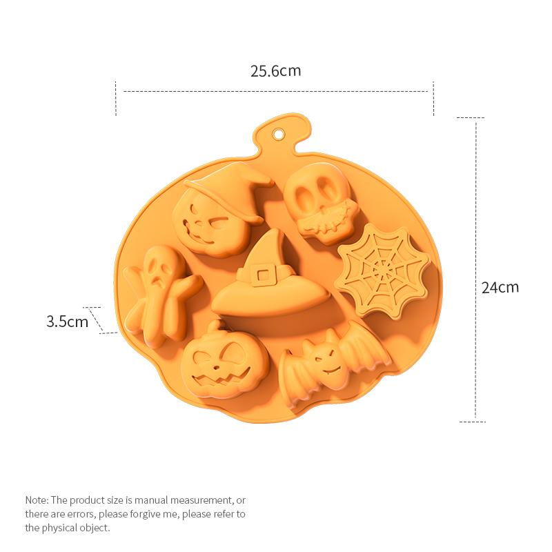 Pumpkin Silicone Halloween Cake Chocolate Mould Silicone with Ghost Pumpkin Bat & Witch Hat Cookie Mold for Ice Cube Baking Mold
