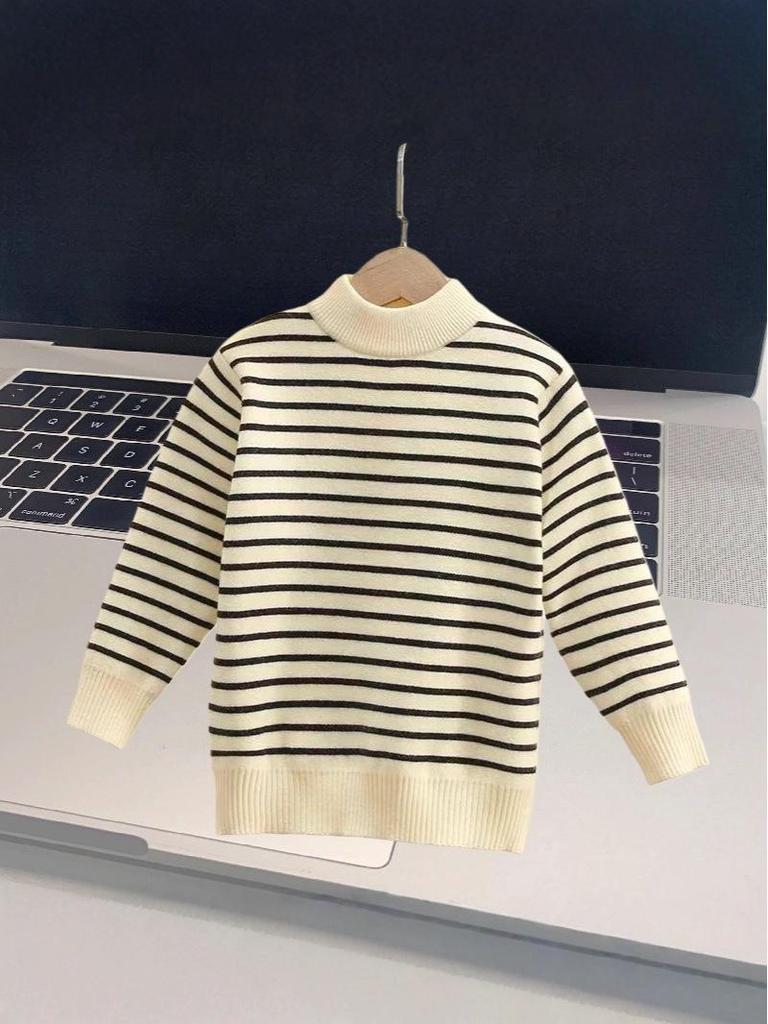 Kids' Thick Plush Knit Sweater - New Winter Round Neck Warm Layer