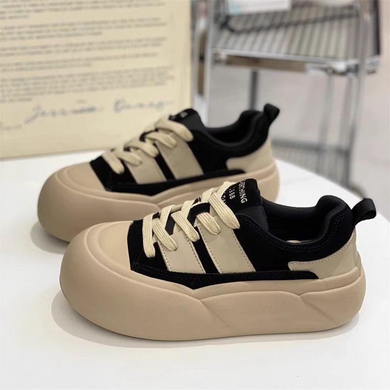 Fluffy Women's Shoes Show Feet Small Platform Bread Shoes Women 2025 New Spring and Autumn Versatile Chic Internet Celebrity Casual Board Shoes Tide