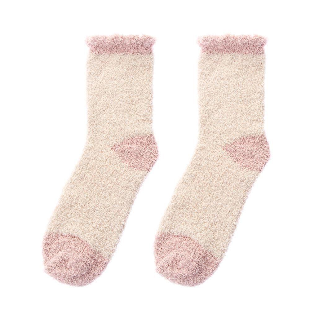 Candy Colors Winter Warm Plush Cashmere Sox Coral velvet socks Thickening Soft