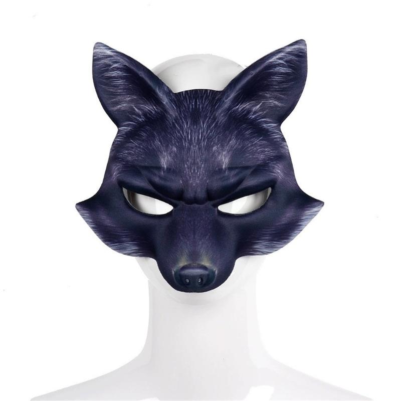 Halloween Foxes Cosplay Mask Masquerade Foxes Face Mask Animal Cosplay Mask For Women Man Masquerade Halloween Cosplay