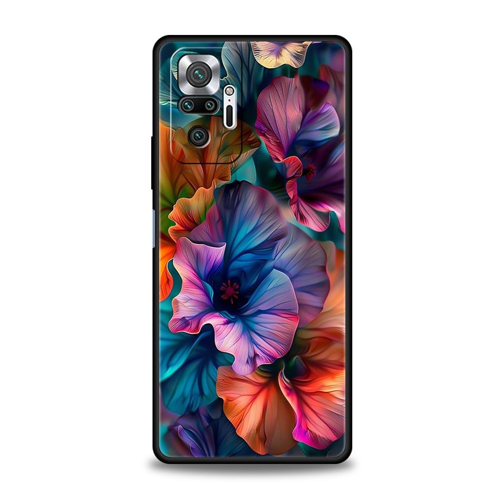 Abstract Plants Flower Phone Case Cover for Redmi 14C 10C Note 15 14 13 12 10 11 K40 Pro Plus 5G Soft TPU Shockproof Shell Funda