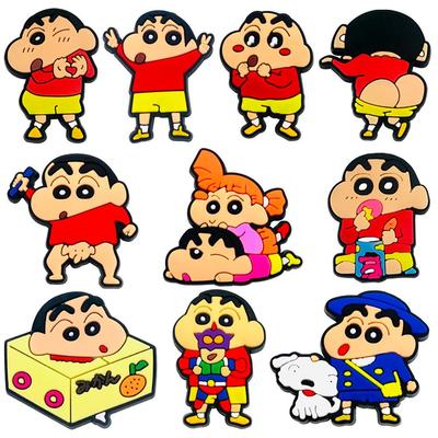 Crayon Shin-chan Croc Charms: 10 Styles, Soft Rubber PVC Shoe Accessories