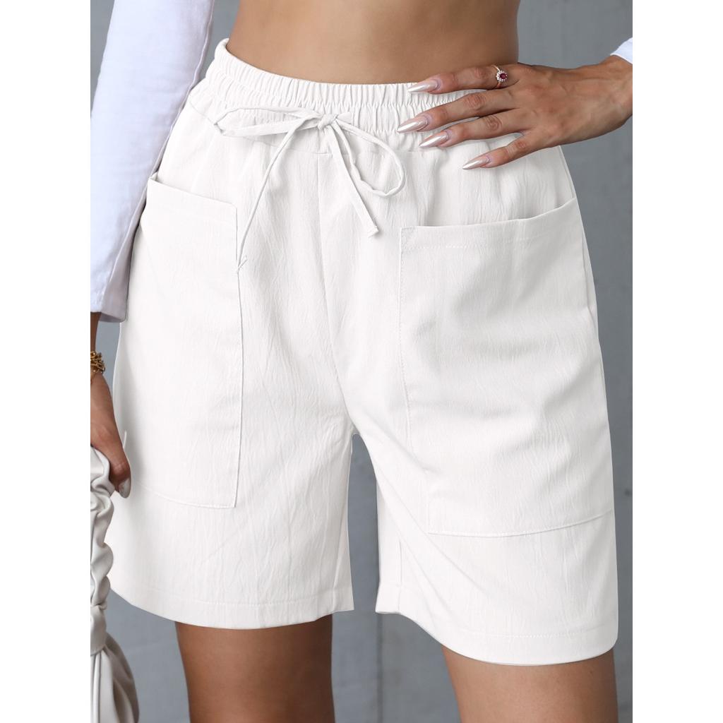 Summer New Style, Loose Fit, Linen, Casual Shorts, Solid Color, Plus Size, High Waist, Wide Leg Pants for Women