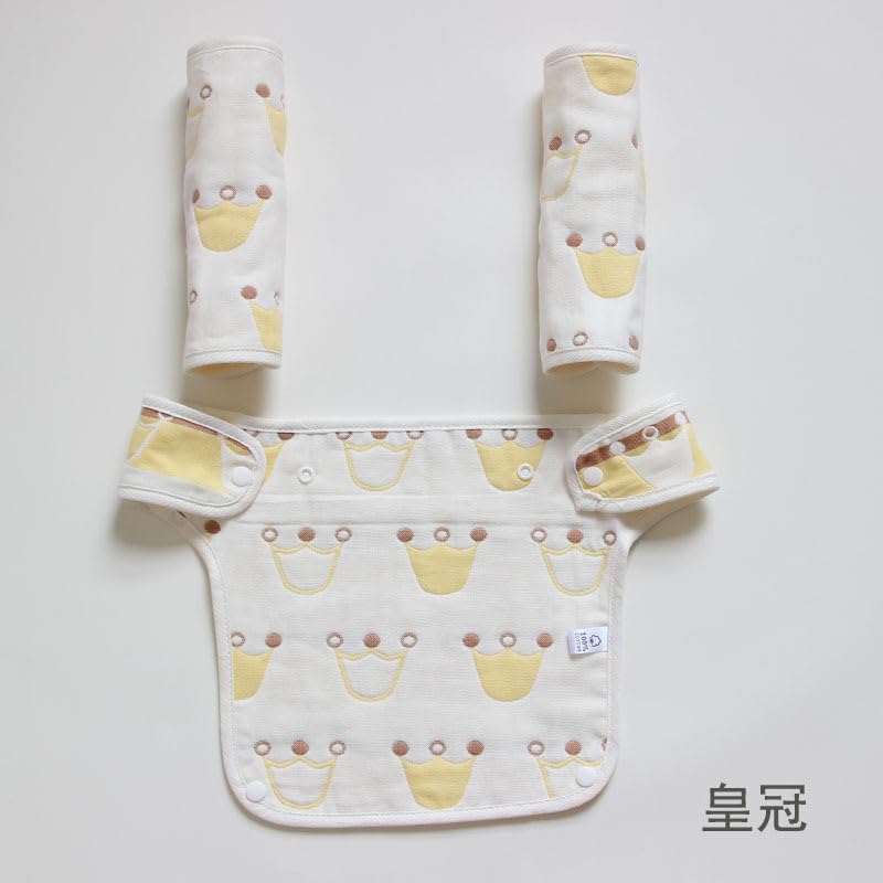Baby Carrier Drool Chest and Drool Pad Set Belt Combed for Baby Simple Baby Gift for Boys and Cover, Protector, (3 Pieces) - Cover, 6-layer Cotton,