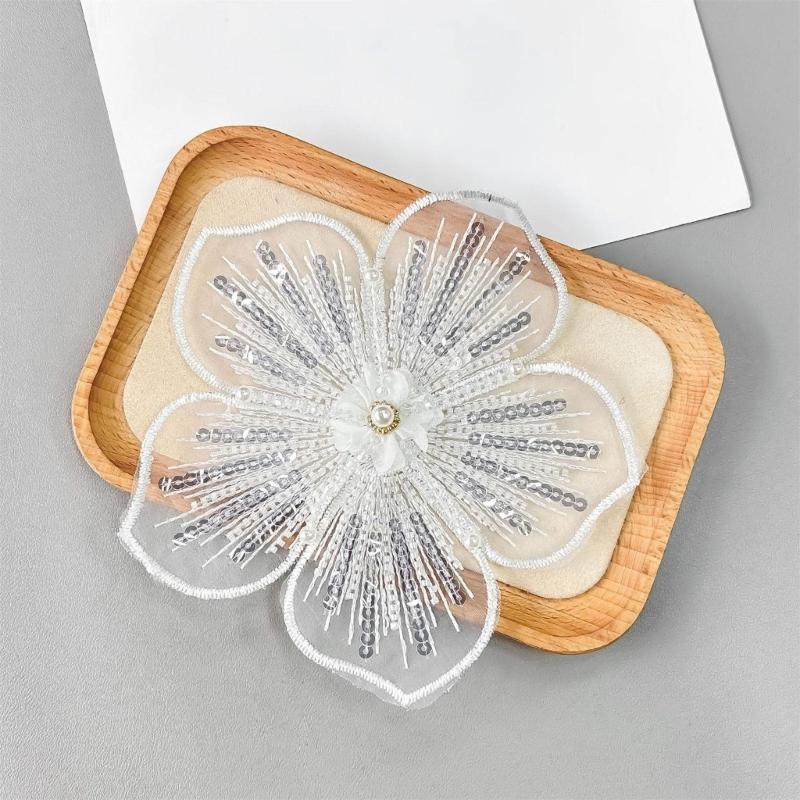 Polyester Flower Embroidery Mend Apparel Repair Mend Polyester Texture Suitable for Clothing and Craft Projects