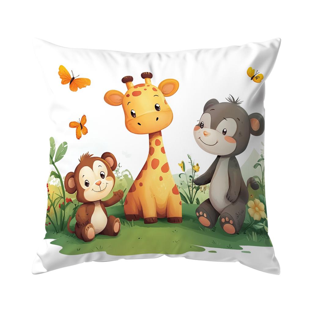 45x45cm Niedliche Dschungeltiere Kissenbezug 100% Polyester Wohnzimmer Schlafzimmer Sofa Büro Kissenhülle Kissenbezug Heimdekoration