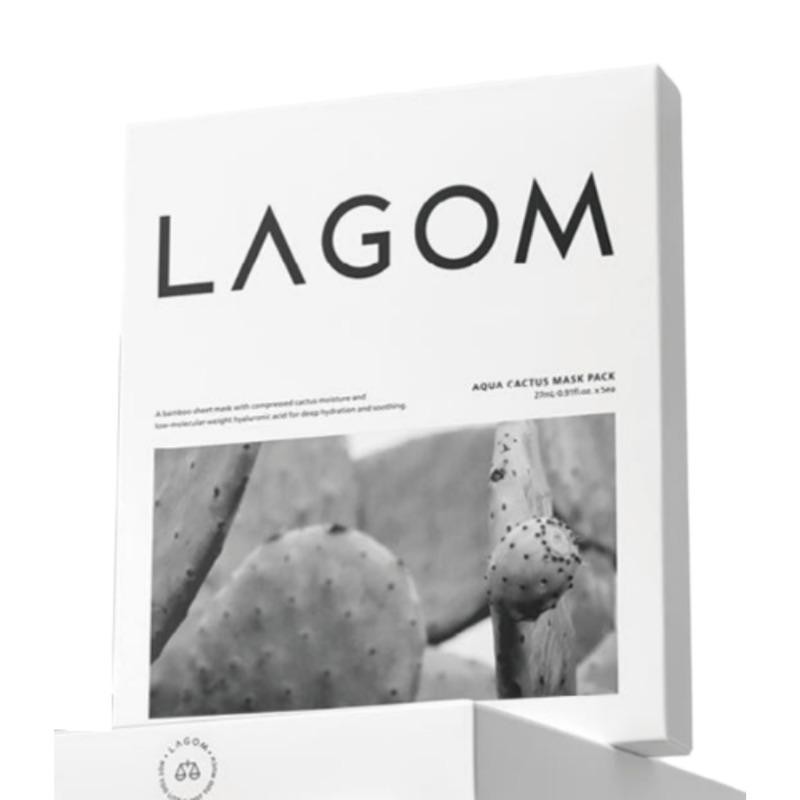 LAGOM Aqua Cactus Moisture Soothing Mask Pack (Bamboo Sheet) 5 Sheets