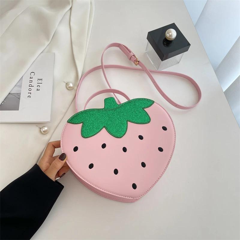 Strawberry shaped crossbody bag for ladies  fun creative bag  feminine travel bag  clutch for girls