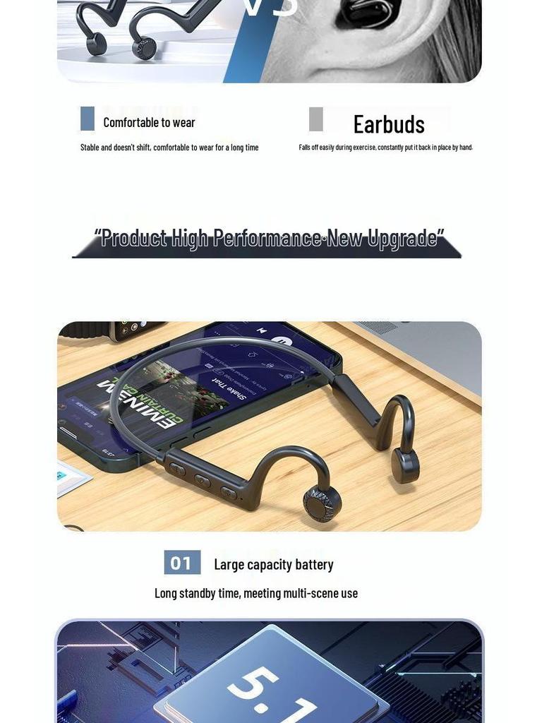 KS19 Waterproof Wireless Neckband Earphones - Sport-Compatible Bluetooth Headset