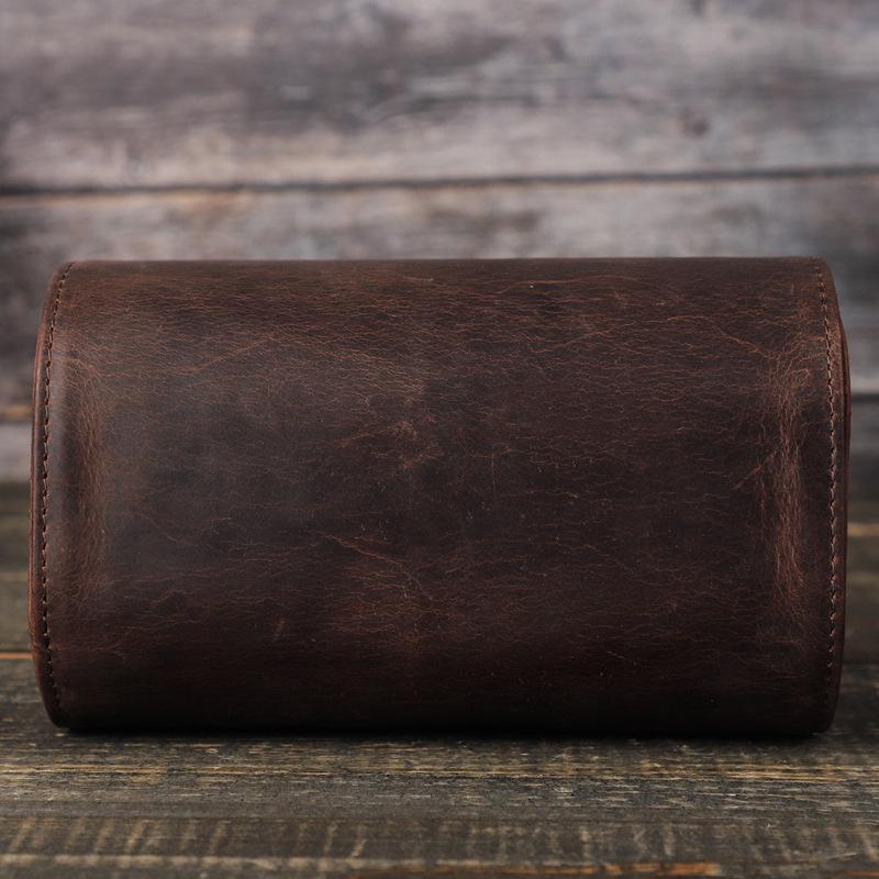 Retro Leather Travel Watch Box - Drop-Proof, Portable Storage for Mechanical Watches