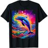 Fiery Dolphin Oceanscape Graphic Print Men's Round Neck T-Shirt Casual Wear