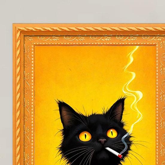 Vintage Cat Fridge Magnet 3D Wooden Frame Cat Refrigerator Magnet Home Kitchen Office Locker Decoration Cat Lover Gift