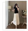 Elegant Summer Dress Set: Slimming, Off-Shoulder Short Sleeve Top with a Beautiful Pleated Midi Skirt for Women