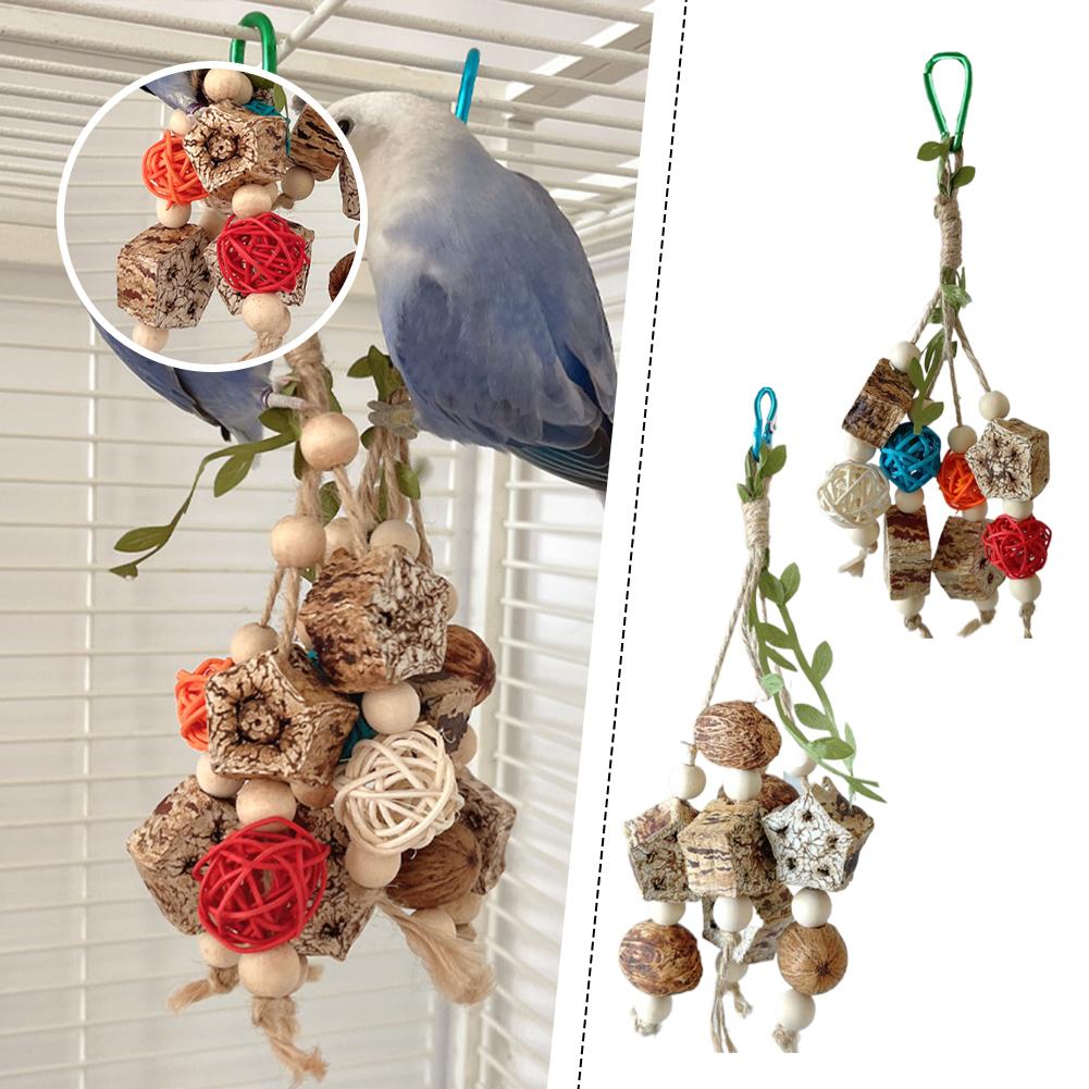 Bite Resistant Parrot Toy Peony Tiger Skin Molar Chewing Articles Colorful String Bird Biting Toy For Cage Decoration New