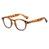 Fashion Round Small Frame Rivet Computer Glasses Classic Tortoiseshell Pattern Men Women Anti Blue Light Ultra Light Vintage Clear Lens Eyewear