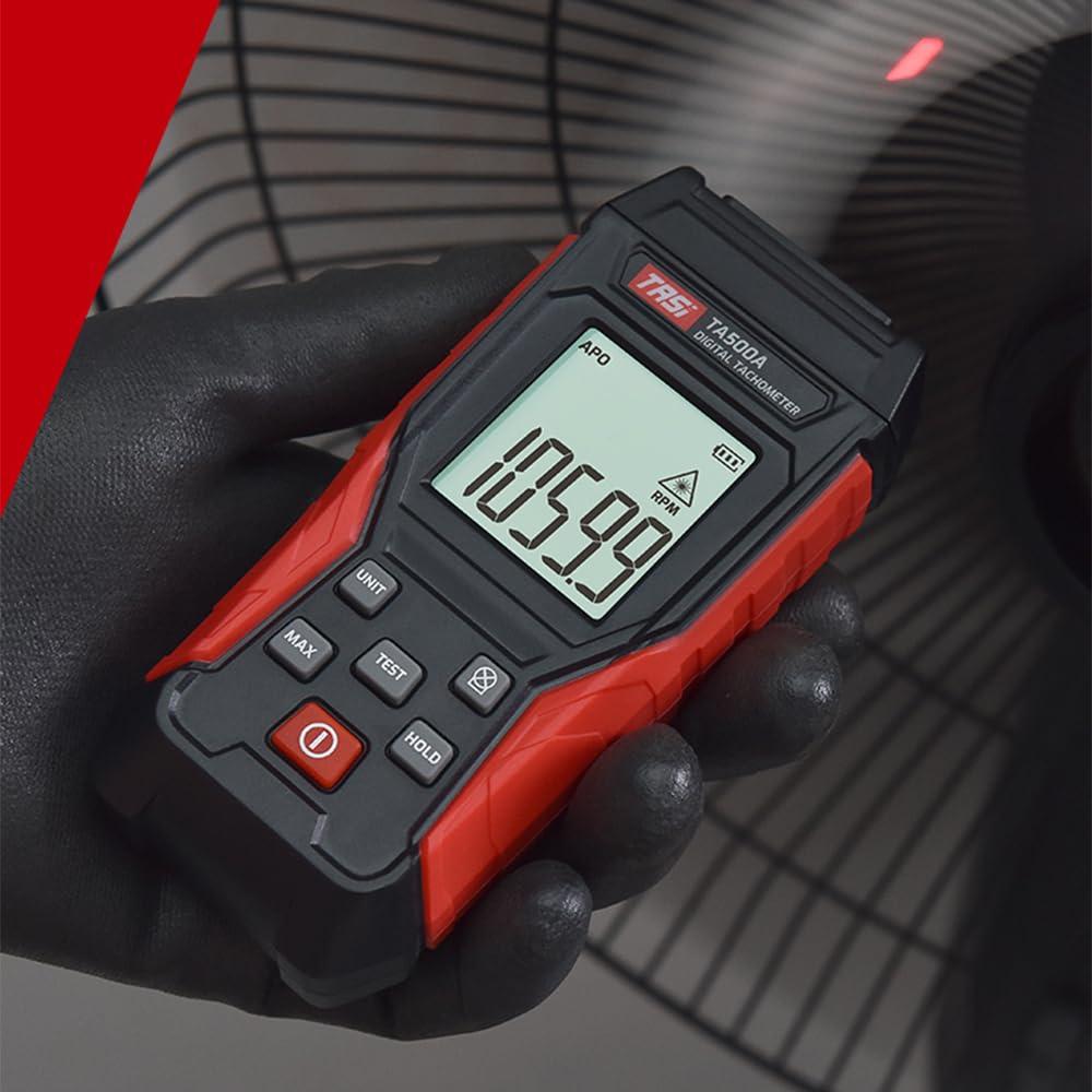 Hosioe Digital Tachometer Touch Mini RPM Tester Meter LCD Display Handheld Digital Phototachometer Motor Wheel Lathe for Car Manufacturing