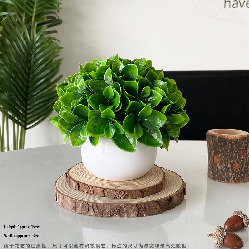 Artificial Bonsai Green Plants for Desk and Living Room Decoration