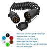 Stable-3 Meters 7Pin Trailer Extension Coiled Cable With Trailer Plug Socket Connector, 7 Core RV Electrical Cable Connector