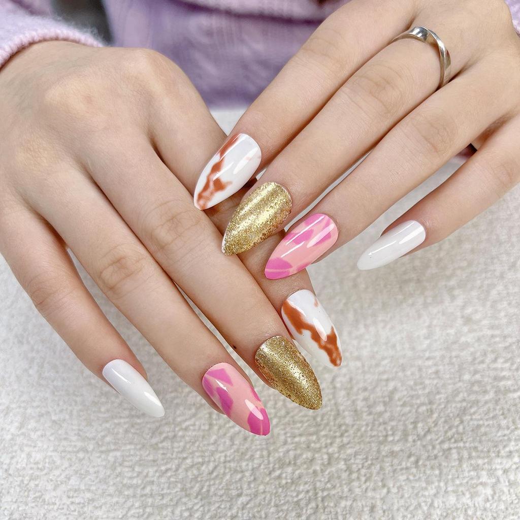 Pegatinas Desmontables para Uñas Estilo Europeo y Americano - Uñas Postizas Simples y Llevables
